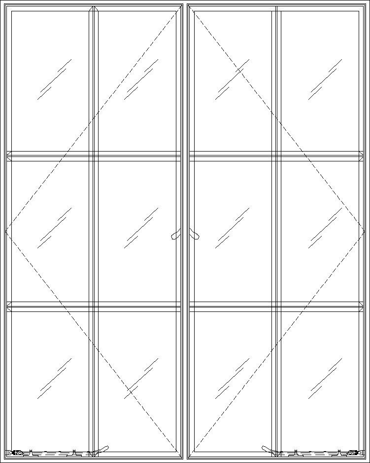 Diagram of Portella Out-Swing Double Casement Window