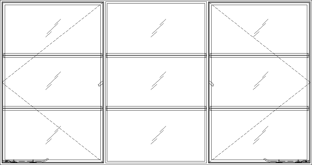 Diagram of Portella Double Out-Swing Casement with Single Fixed Window