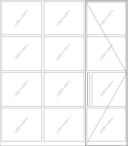 Diagram of Portella Out-Swing Door with Fixed Sidelite