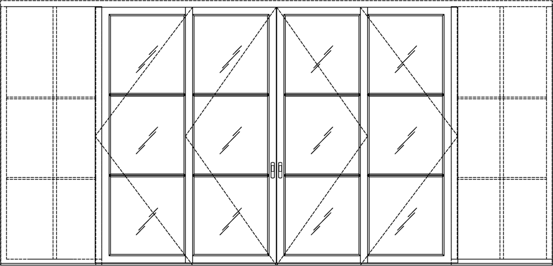 Diagram of Portella Classic Pocket Multi-Slide Door