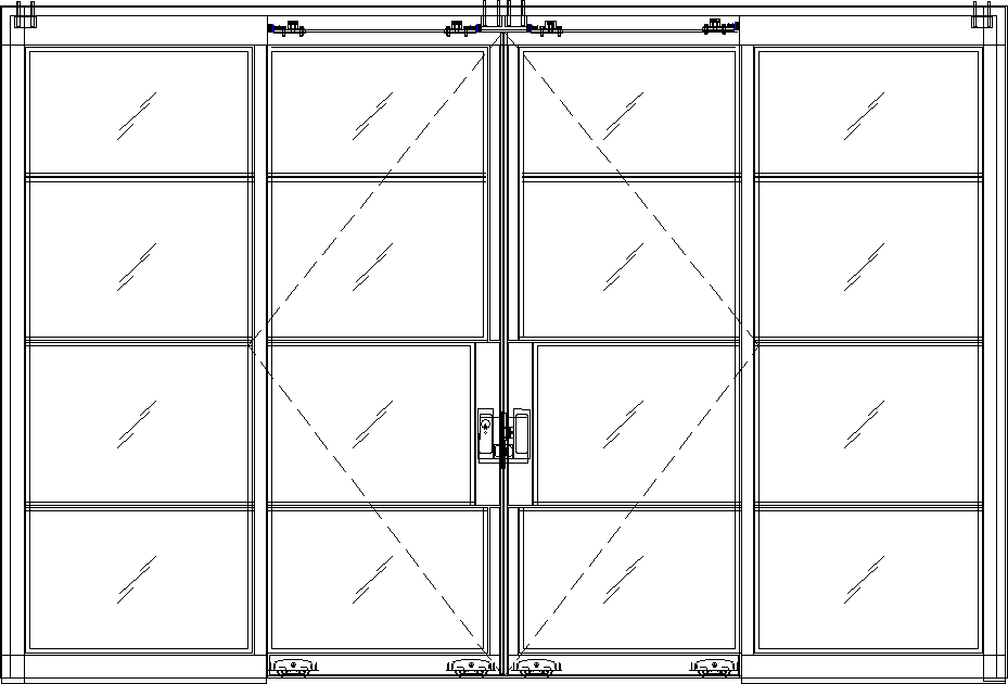 Diagram of Portella Storefront Interior Multi Sliding Door